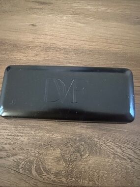 Diane Von Furstenberg Black Hard Eyewear Case with Embossed DVF Logo
